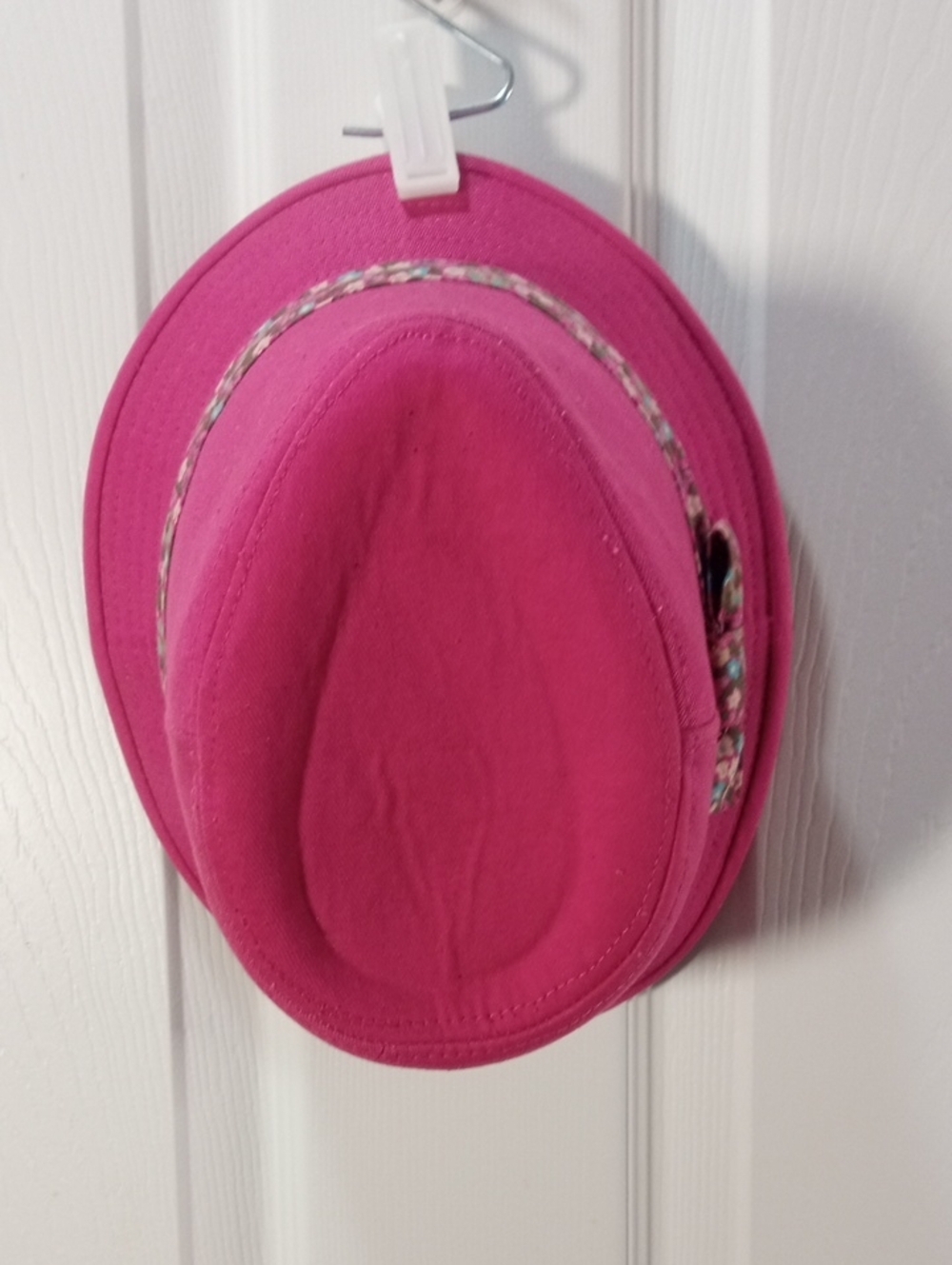 HOT PINK CANVAS FENDORA STYLED HAT - Picture 3 of 6